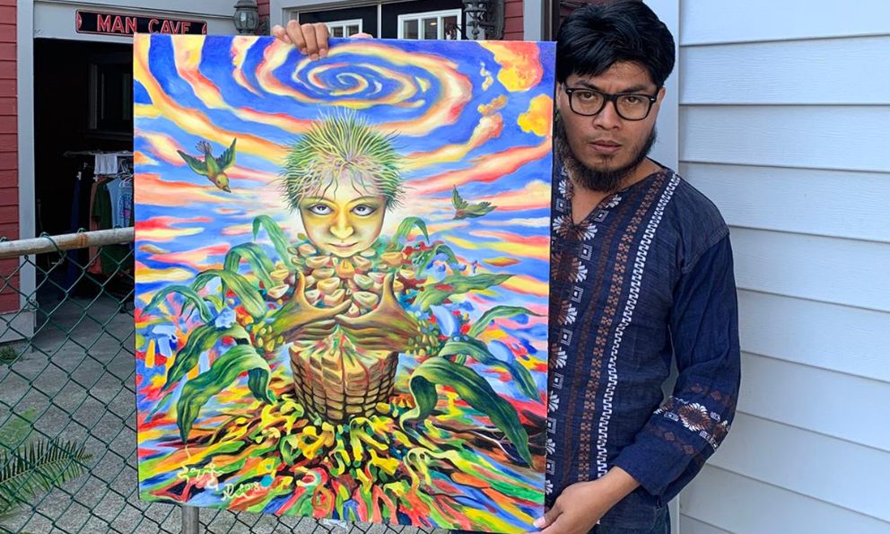 «Jorge Domínguez Cruz, Pintor Indígena Tenek, Deslumbra en el Extranjero con su Arte Autodidacta»