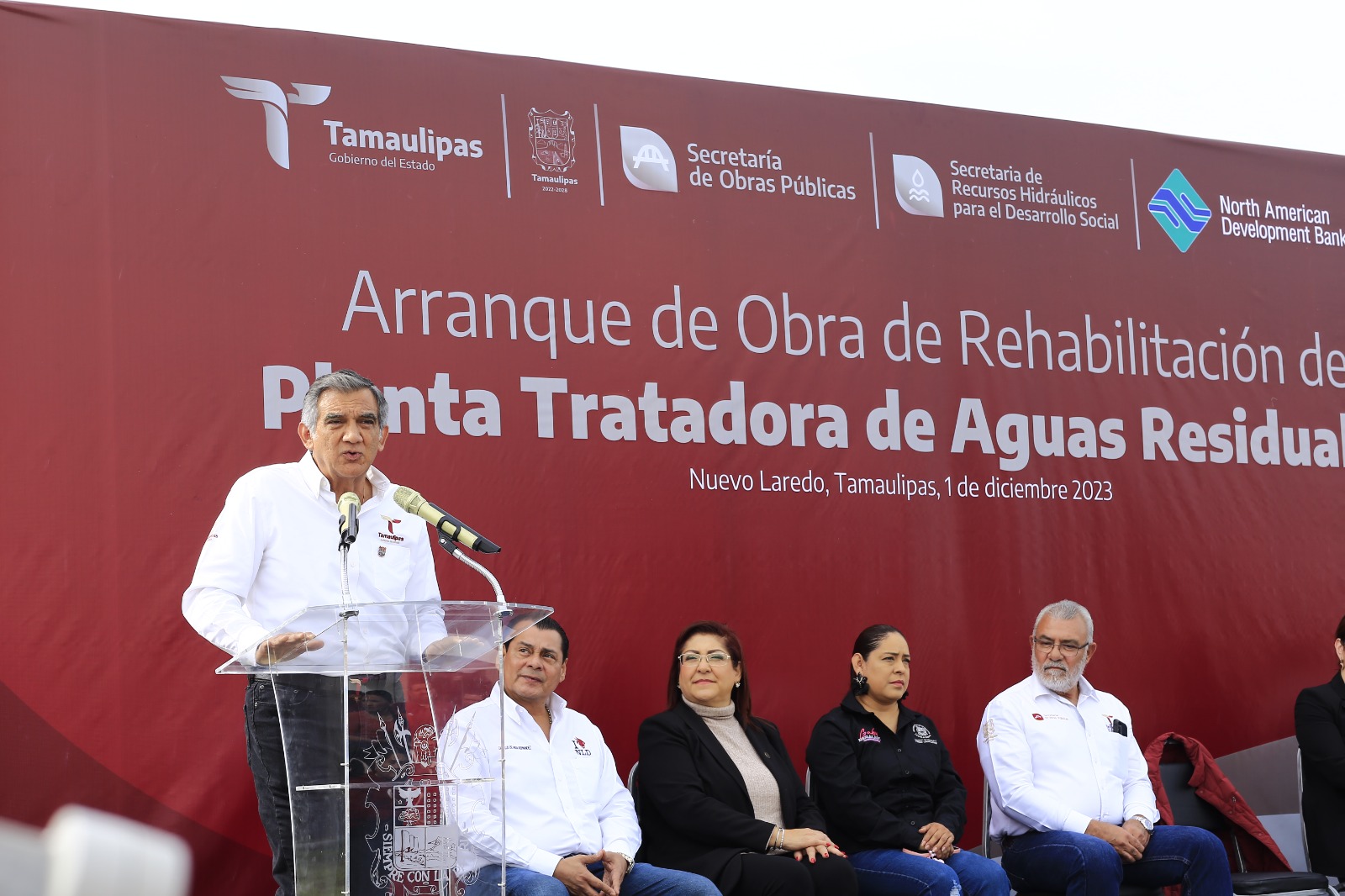 Inicia Gobernador rehabilitación de planta tratadora de aguas en Nuevo Laredo