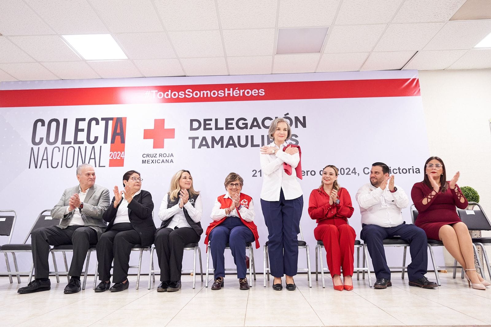 Pone en marcha María de Villarreal la Colecta Anual de la Cruz Roja Mexicana 2024 en Tamaulipas