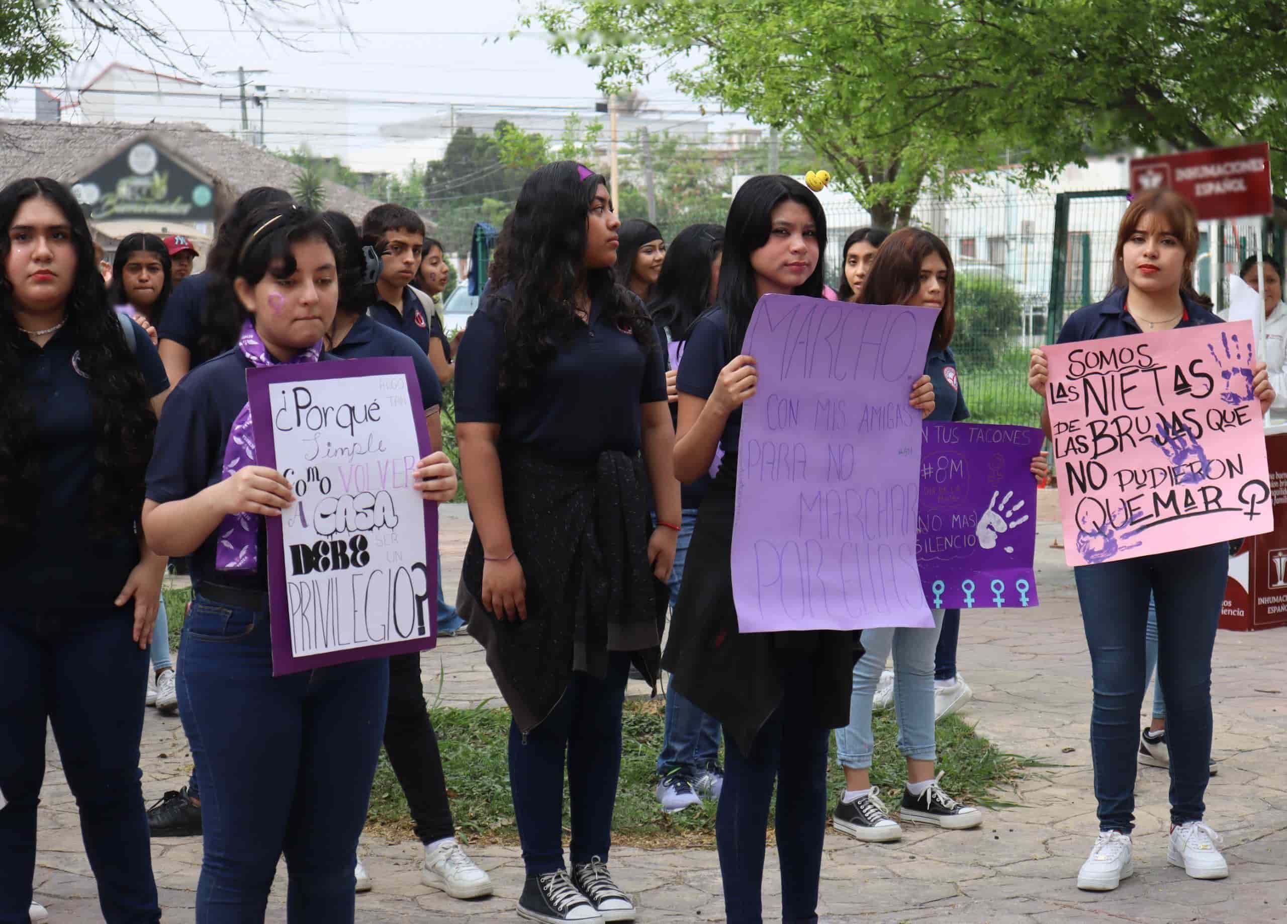 8M: Mujeres marchan en Reynosa por igualdad y seguridad