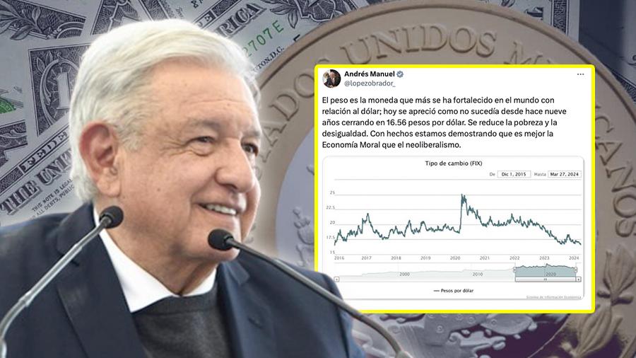 AMLO ‘presume’ fortaleza del peso mexicano