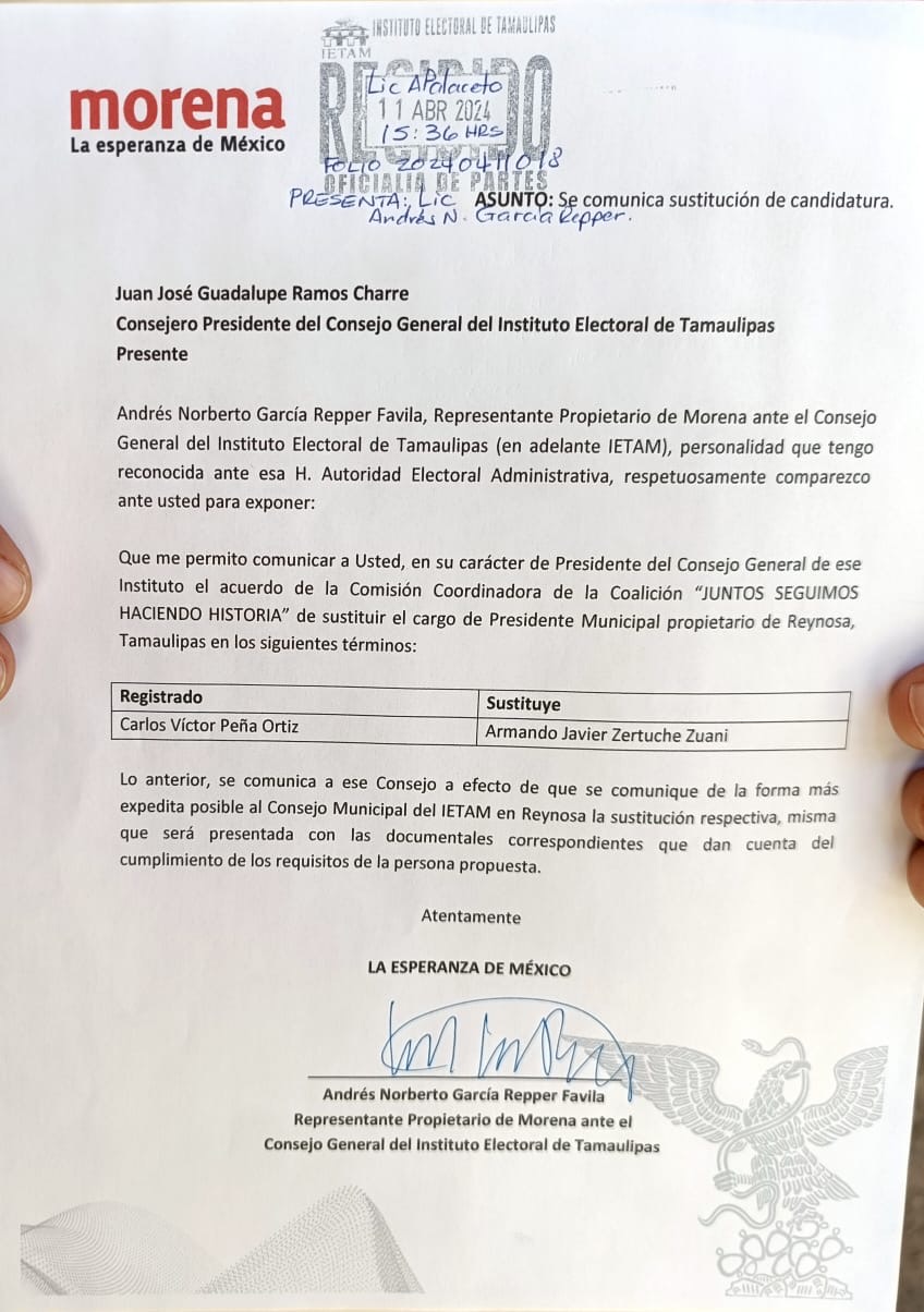 Se registra Armando Zertuche por la alcaldía de Reynosa