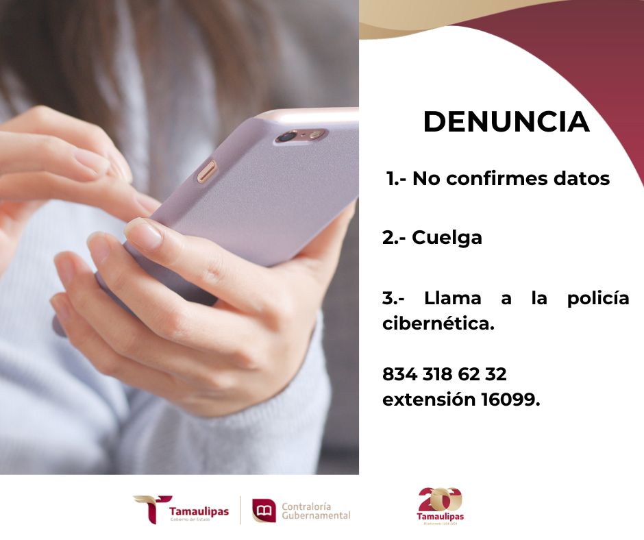 Exhorta Contraloría Gubernamental a no ser víctima de extorsiones telefónicas