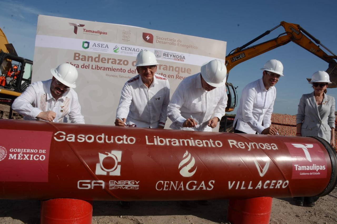 Inicia el gobernador Américo Villarreal, construcción de gasoducto Libramiento en Reynosa; Tamaulipas se confirma como referente energético