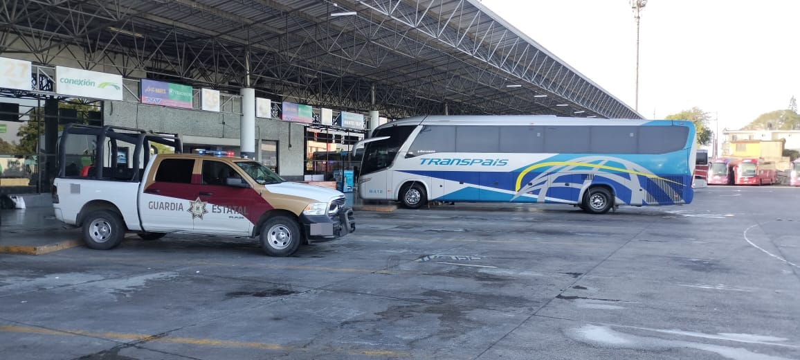 Mantiene Guardia Estatal proximidad en centrales de autobuses