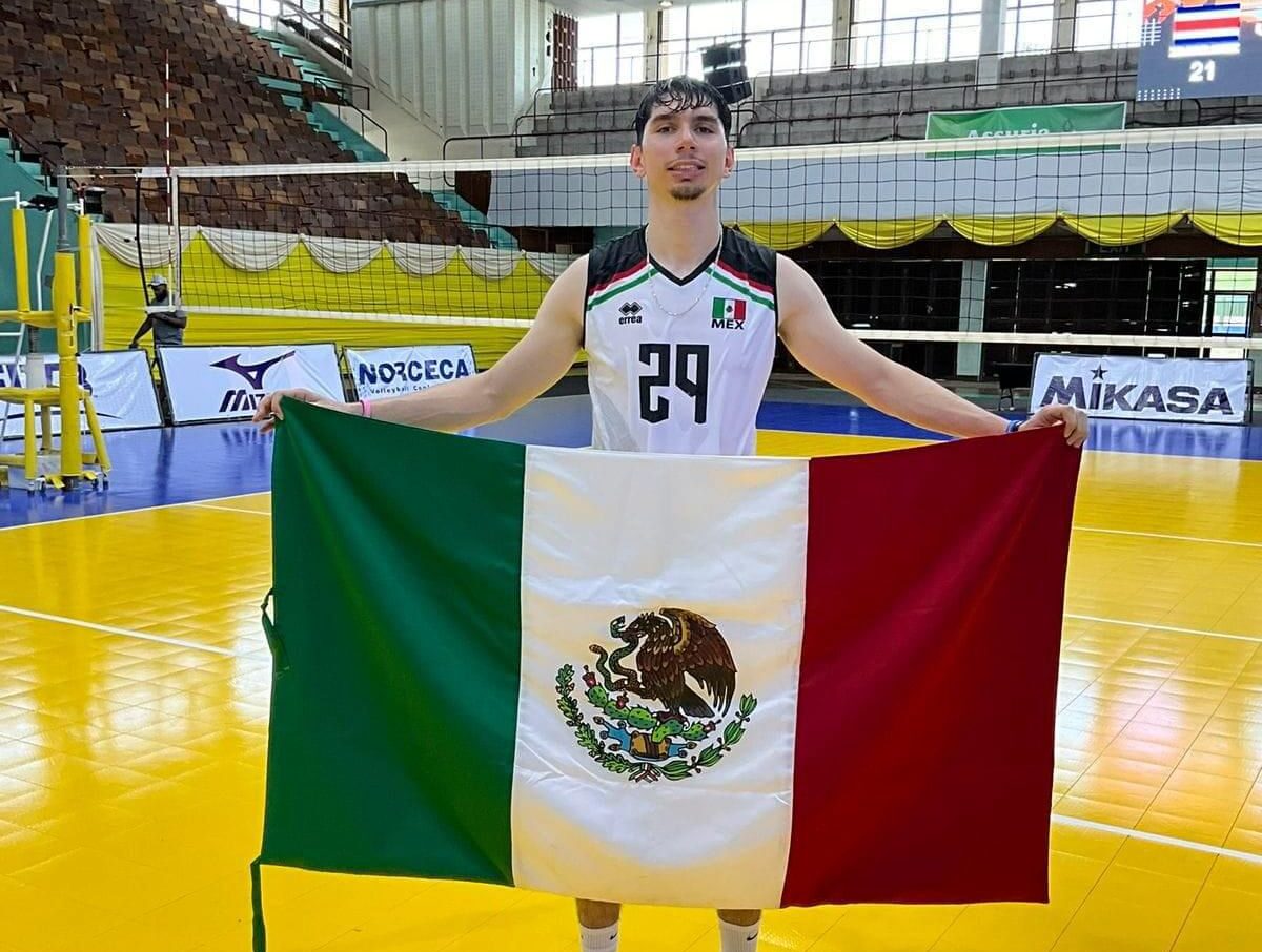 El tamaulipeco se cuelga la medalla histórica para la Selección Mexicana Sub-23 de voleibol