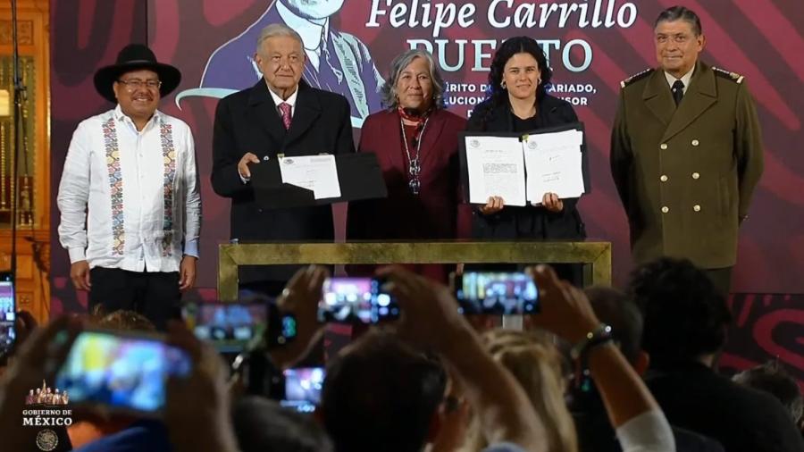 AMLO firma decreto de reformas a la Guardia Nacional y los pueblos