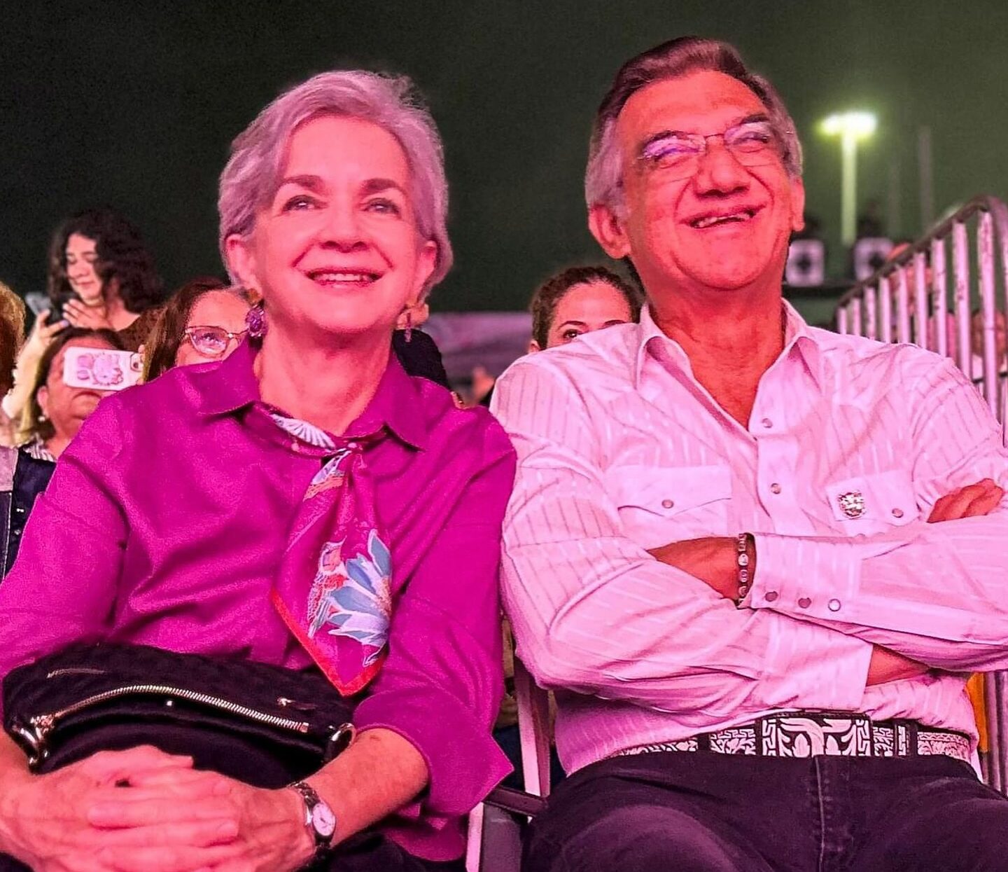 El Gobernador Americo Villarreal y su esposa acuden a la Feria Tamaulipas al concierto de Los Angeles Azules.