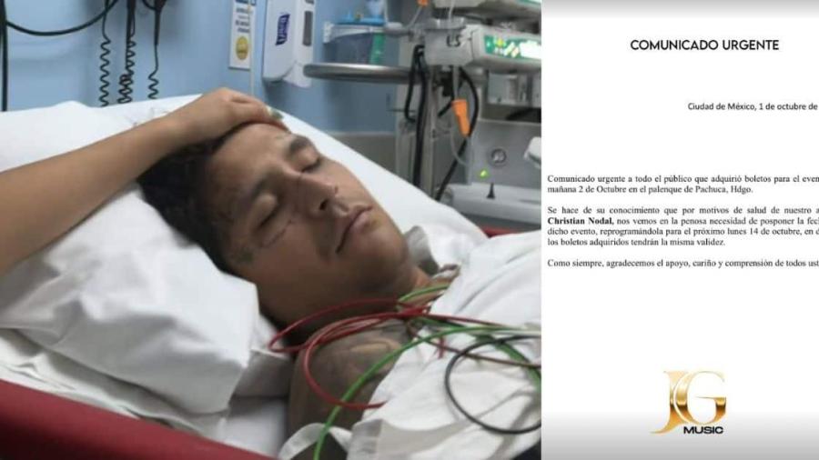 Christian Nodal es hospitalizado: pospone concierto