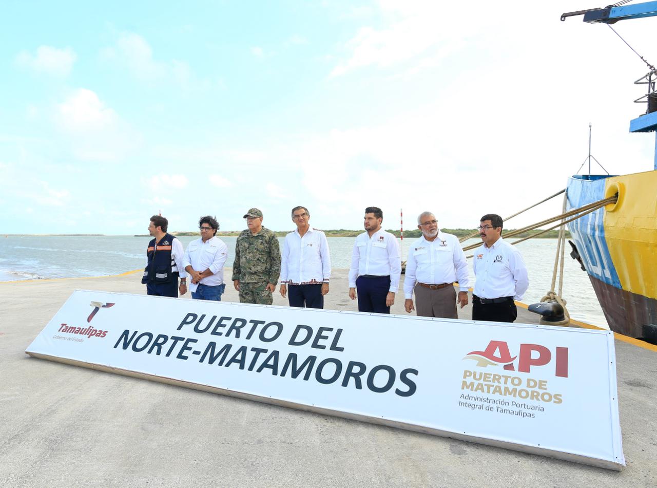 El gobernador Américo y el alcalde Beto Granados supervisan el avances del Puerto del Norte en Matamoros