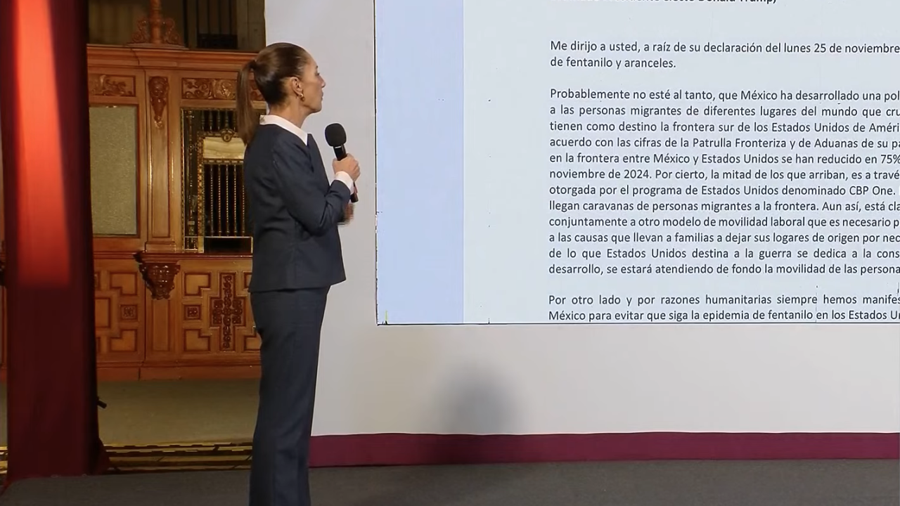La presidenta Claudia Sheinbaum responde con carta a las amenazas de Trump de imponer aranceles