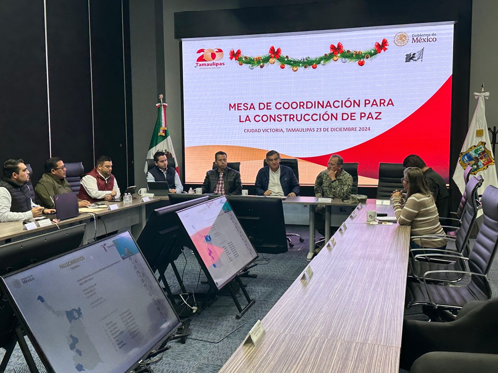 El gobernador Américo Villarreal Anaya preside la Mesa de Seguridad e instruye reforzar operativos para garantizar la paz en Navidad