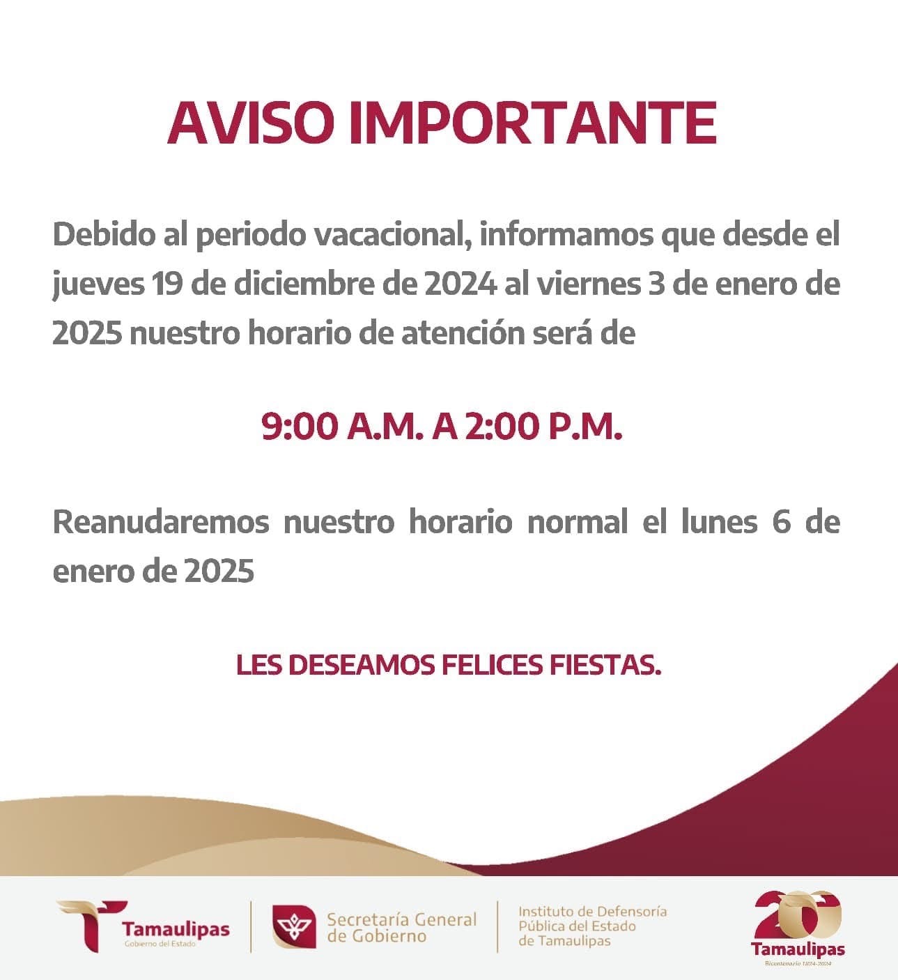 El Instituto de Defensoría Pública garantiza atención durante el período vacacional