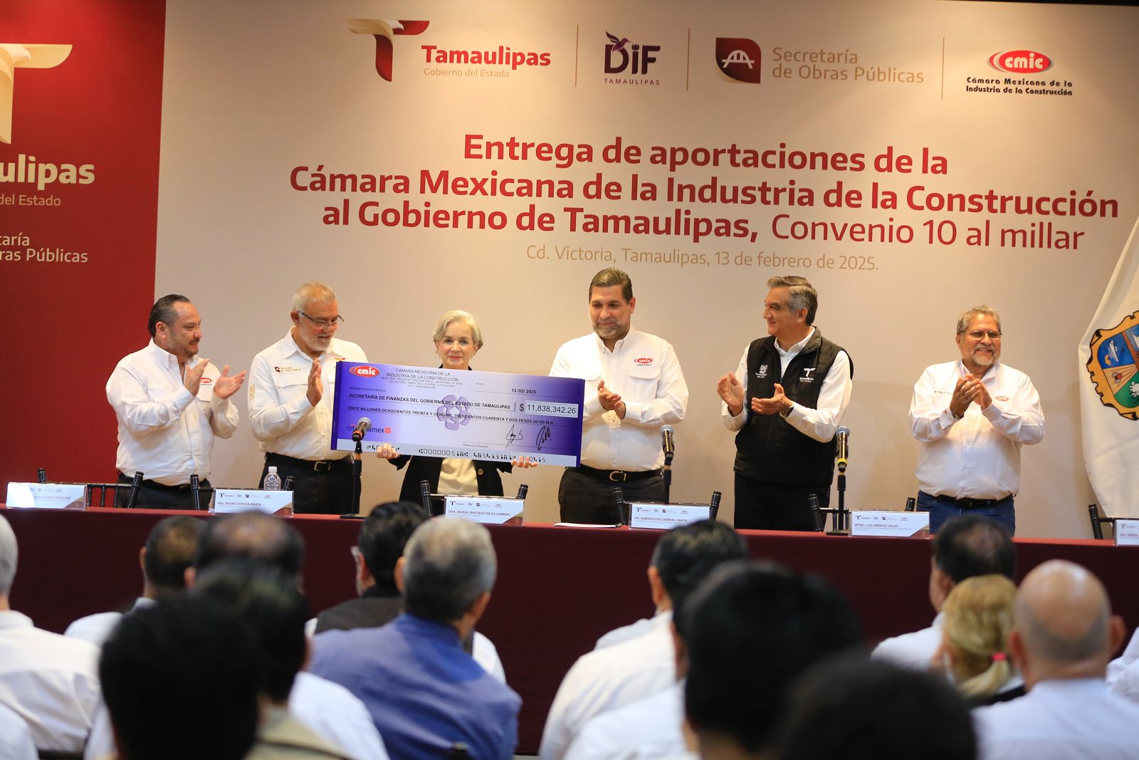 Presidente de la CMIC Nacional Luis Méndez Jaled elogia al gobernador Américo Villarreal por fortalecer el desarrollo económico