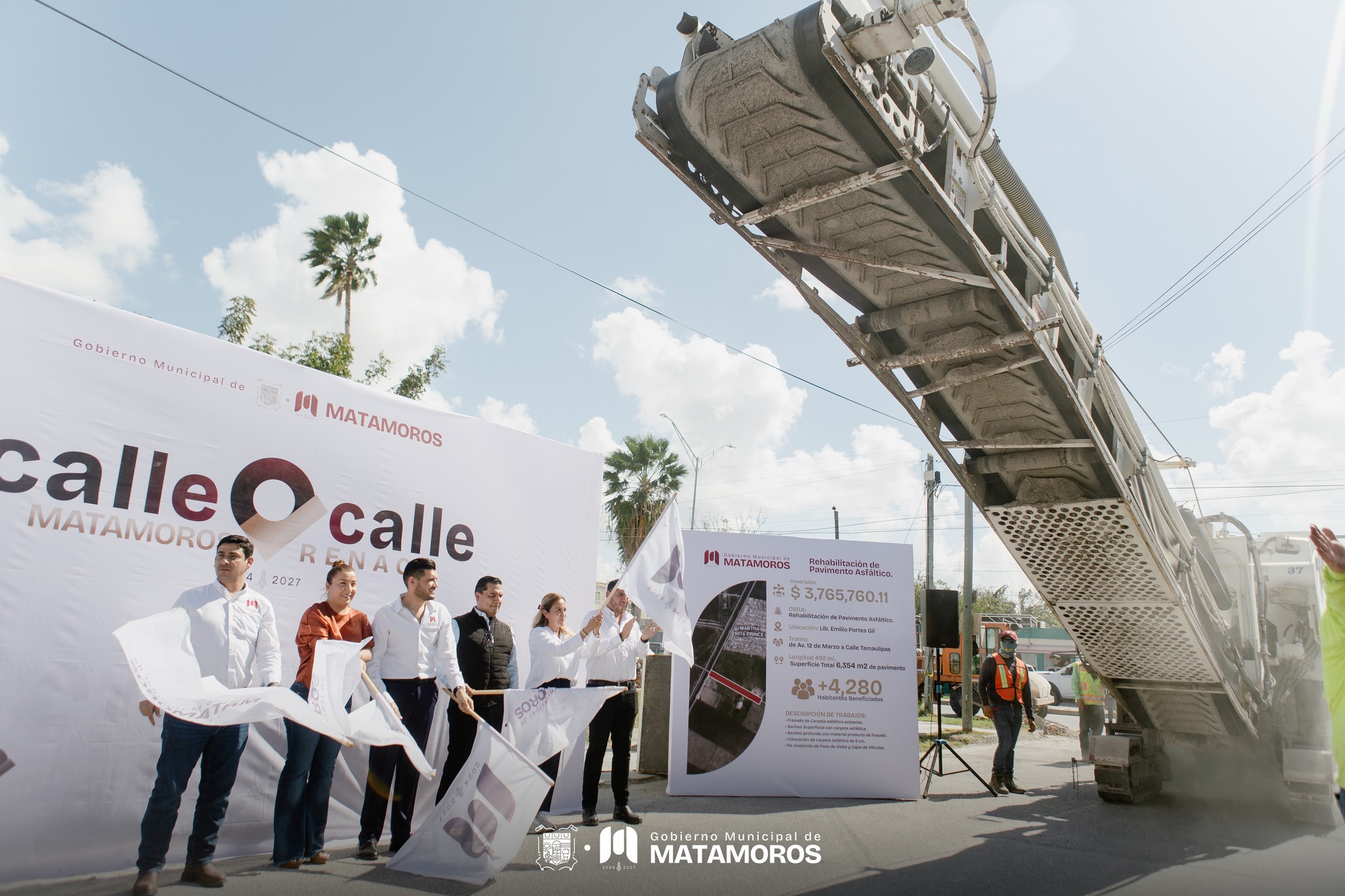El alcalde Beto Granados continúa llevando mejoras con “Calle a Calle Matamoros Renace”