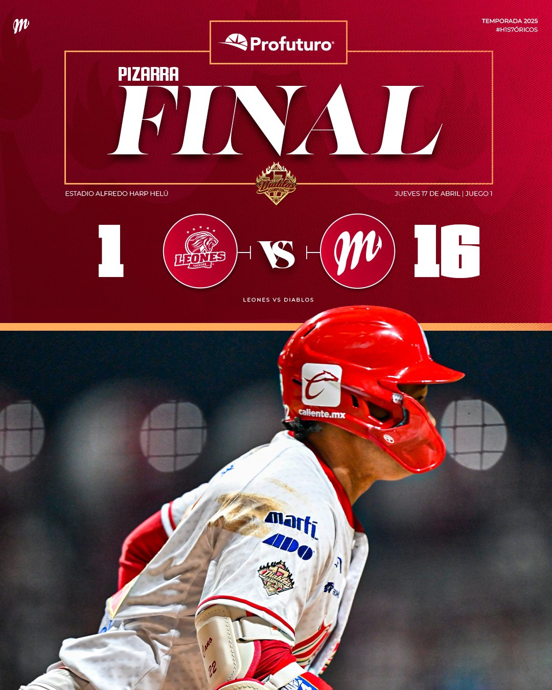 Con paliza, los Diablos Rojos inician defensa de su cetro en la LMB