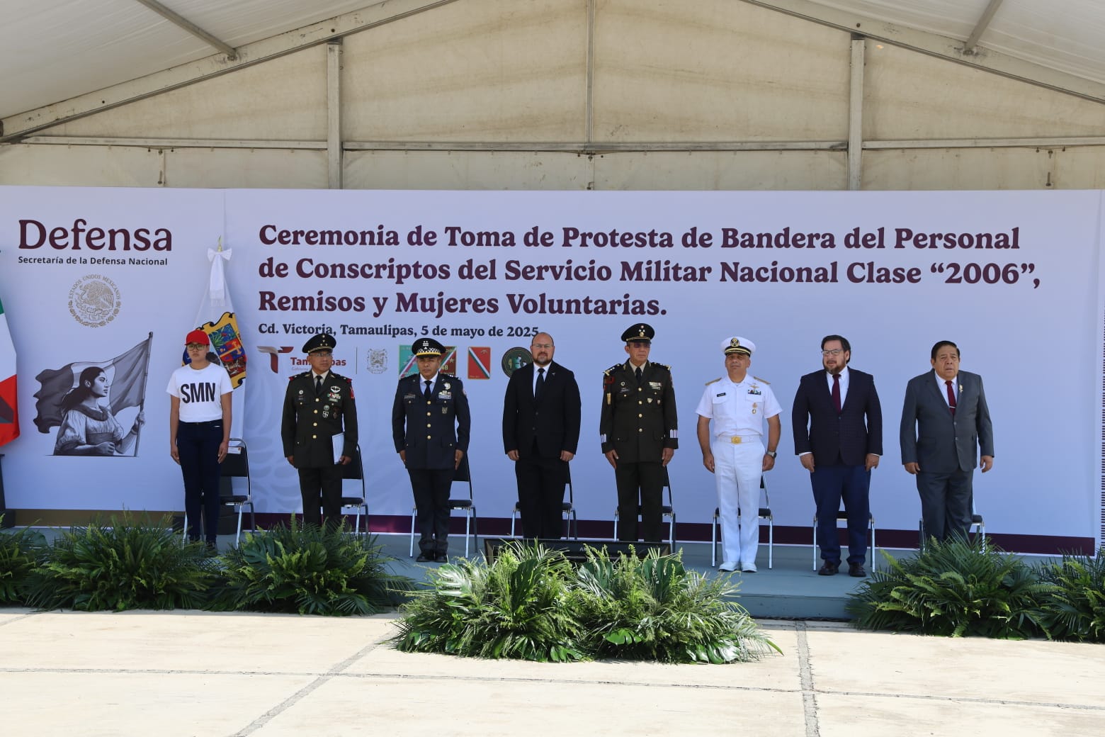Realizan en Tamaulipas ceremonia por el 163 aniversario de la Batalla de Puebla y acto cívico del Servicio Militar Nacional