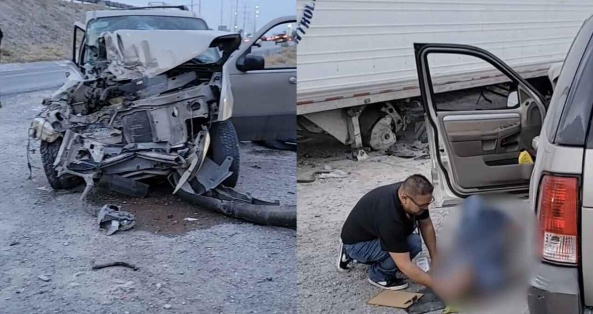 Conductor resulta herido tras chocar contra tráiler en la Reynosa-Monterrey