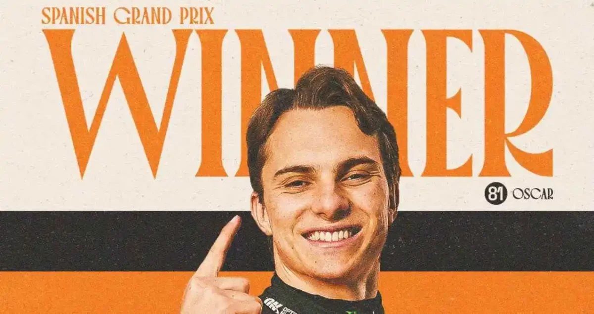 Oscar Piastri gana el Gran Premio de España y Verstappen se desploma en la recta final