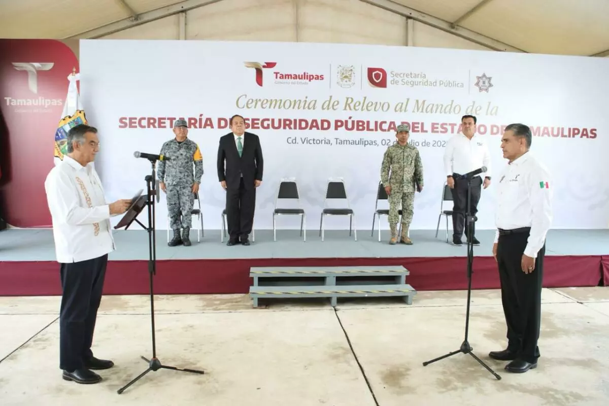 El gobernador Américo Villarreal toma protesta al nuevo secretario de Seguridad Pública de Tamaulipas