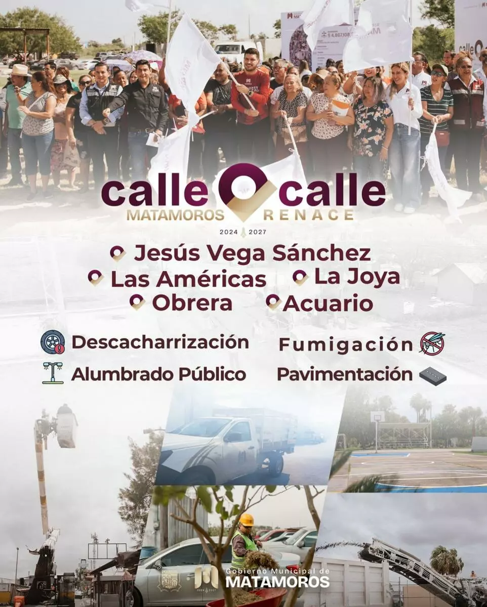 El alcalde Beto Granados supervisa avances del programa “Calle a Calle” en colonias de Matamoros