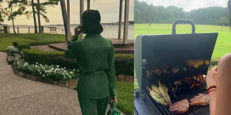 Ángela Aguilar y Christian Nodal disfrutan un domingo familiar con carne asada