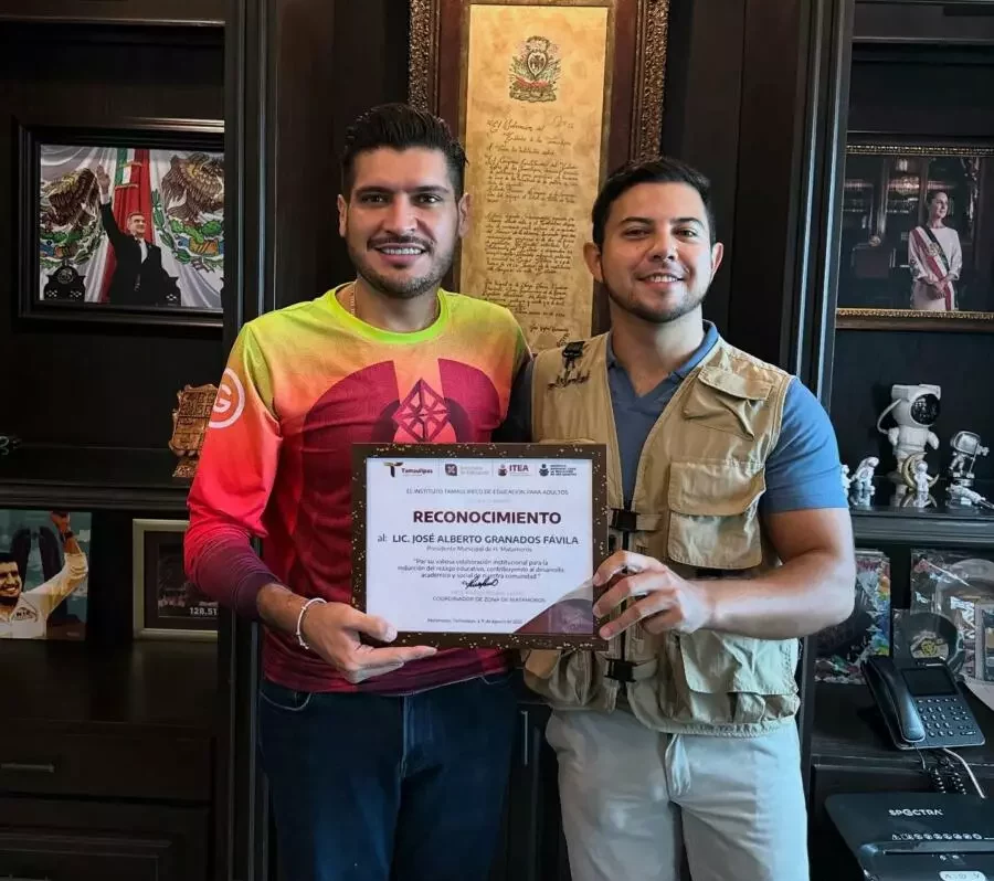 El gobierno municipal de Matamoros recibe reconocimiento del Instituto Tamaulipeco de Educación para Adultos