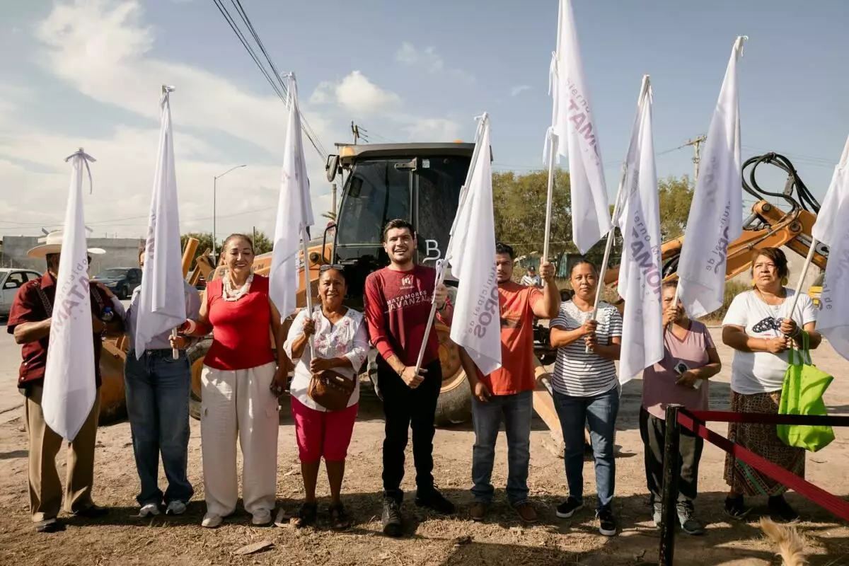 El gobierno municipal de Matamoros da arranque a obra de pavimentación en la colonia Nueva Jerusalén