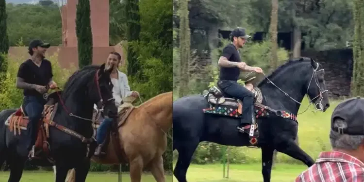 Ángela Aguilar y Christian Nodal comparten momento íntimo a caballo