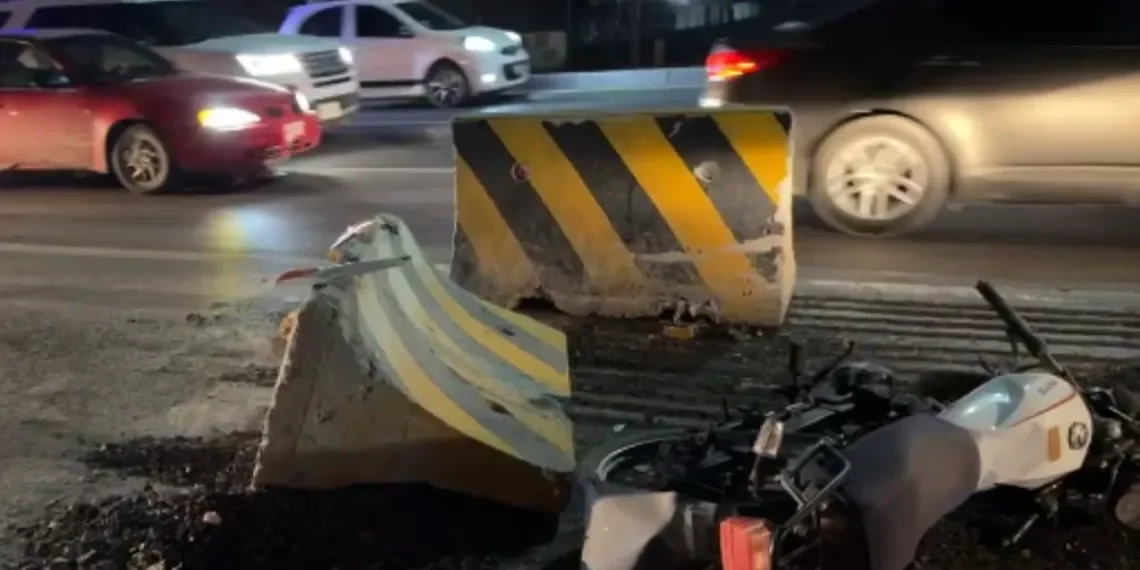Motociclista sufre accidente en la carretera Reynosa–Río Bravo en Tamaulipas