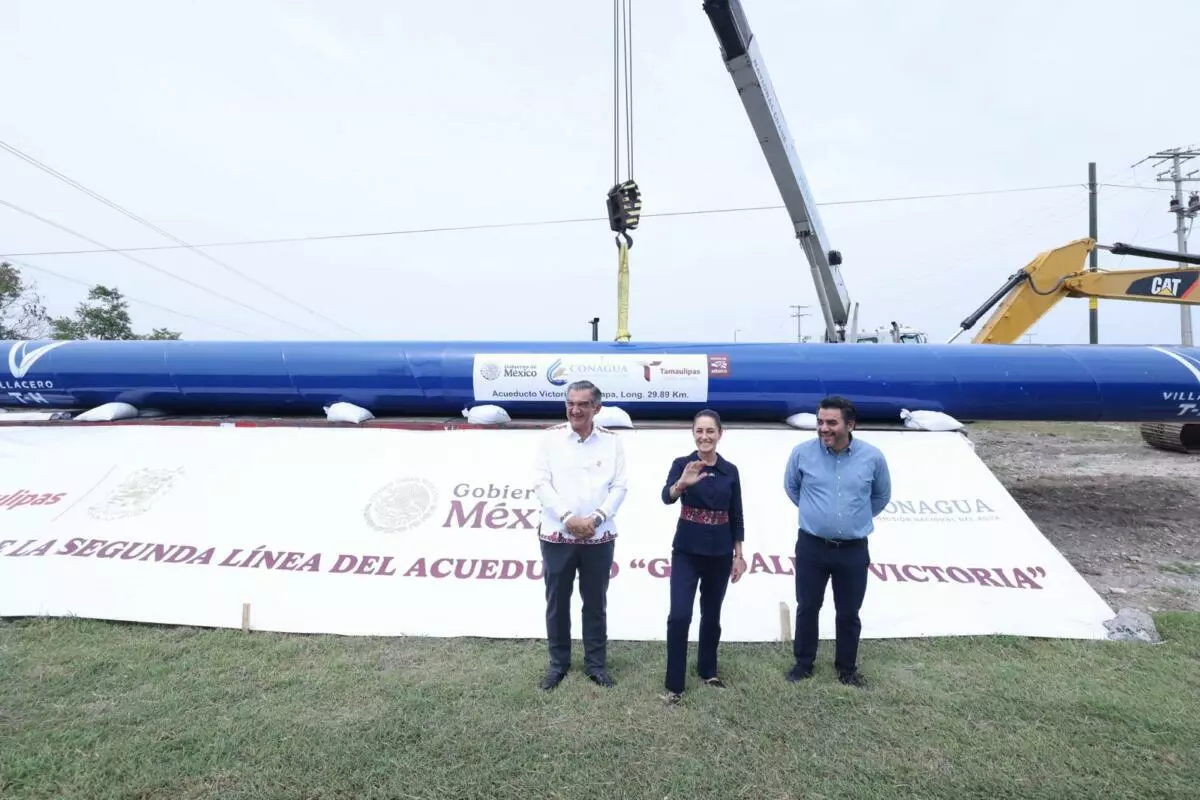 Presidenta Claudia Sheinbaum y el gobernador supervisan avance del nuevo acueducto en Ciudad Victoria