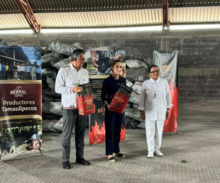 Presidenta Claudia Sheinbaum recorre la empacadora de carbón vegetal “El Bernal”