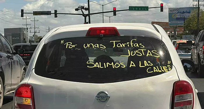 Choferes de Didi marchan por mejores condiciones en Reynosa, Tamaulipas