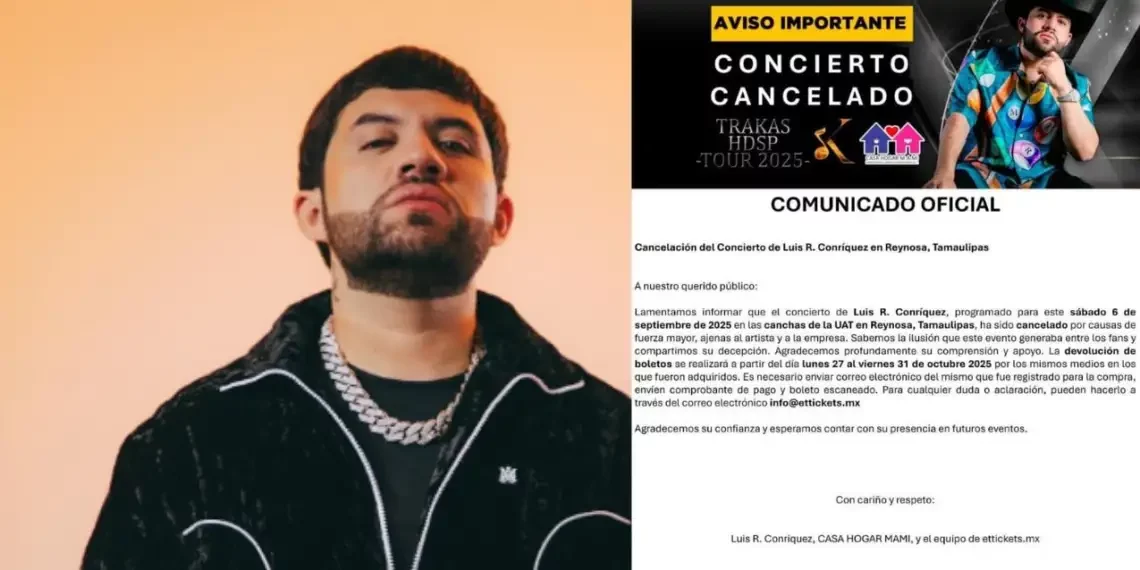Cancelan concierto de Luis R. Conriquez en Reynosa, Tamaulipas: ¿Cuál fue el motivo?