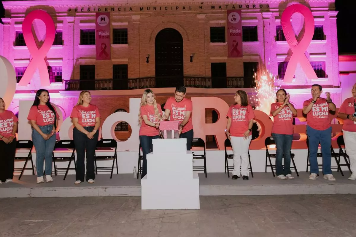El alcalde Beto Granados conmemoró el Mes de la Lucha contra el Cáncer de Mama en Matamoros