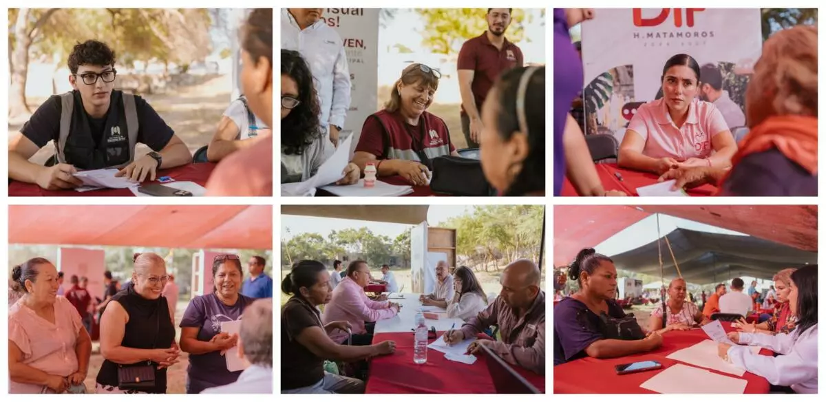 Gobierno municipal de Matamoros acerca servicios y apoyos a familias de la Colonia Los Pinos