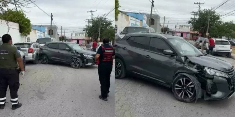 Automovilista huye tras causar fuerte accidente en Matamoros, Tamaulipas
