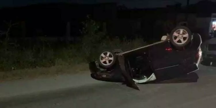 Conductor bajo los efectos del alcohol provoca choque con Volcadura en Matamoros, Tamaulipas