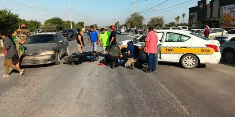 Motociclista resulta lesionado tras choque en Matamoros, Tamaulipas