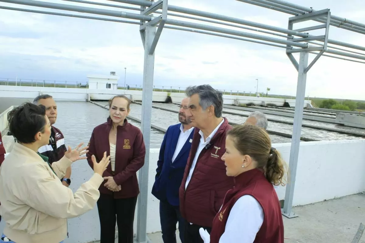 Gobernador Américo inspecciona obras de rehabilitación en la tratadora de aguas de Nuevo Laredo