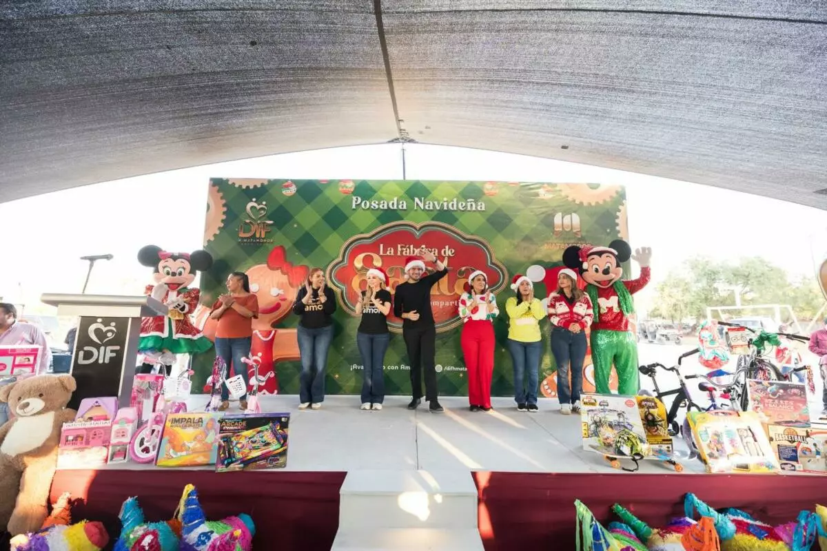 El Gobierno municipal de Matamoros y el DIF celebran la Mega Posada “Fábrica de Santa 2025” en la colonia Independencia