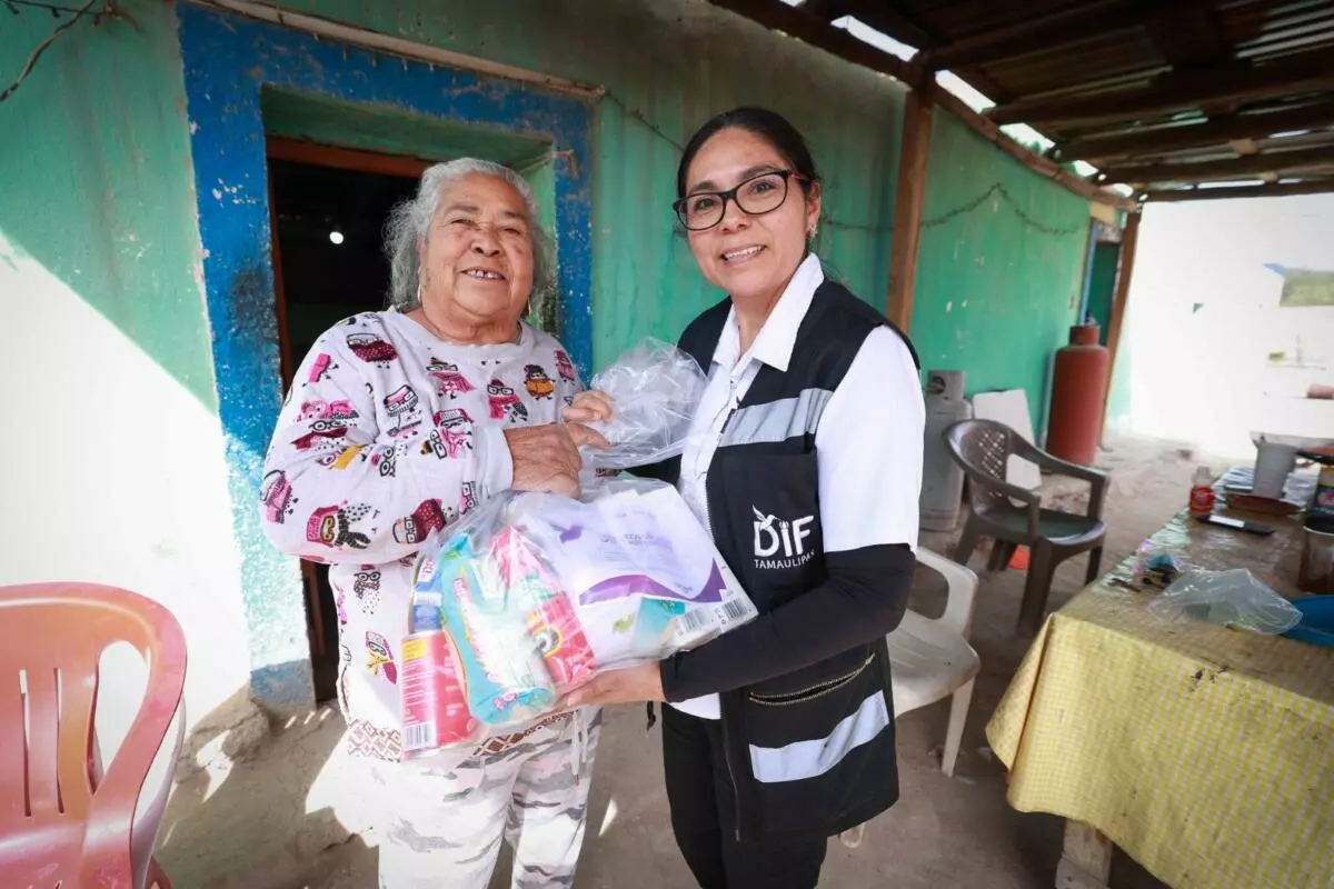 DIF Tamaulipas brinda canastas alimentarias a familias vulnerables por bajas temperaturas