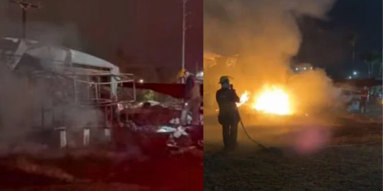 Incendio alarma a vecinos cerca del Periférico en Matamoros, Tamaulipas