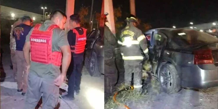 Se registra fuerte choque frente a la maquiladora Mega en Reynosa, Tamaulipas