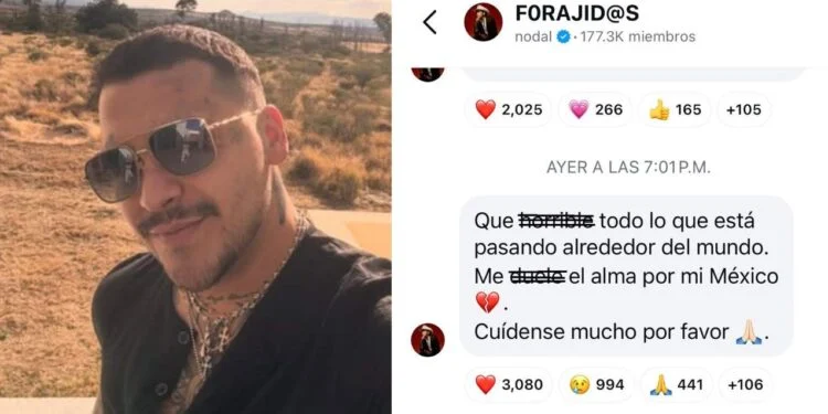 Christian Nodal lanza desgarrador mensaje tras lo sucedido en Jalisco