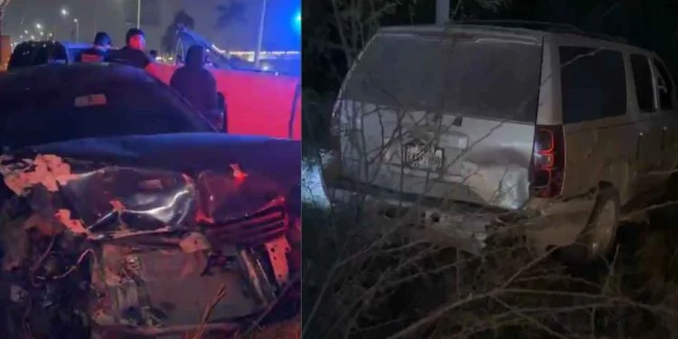 Fuerte choque deja un lesionado y daños materiales en Matamoros, Tamaulipas; responsable se dio a la fuga