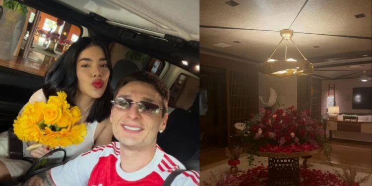 Kenia Os y Peso Pluma celebran San Valentín con detalles románticos