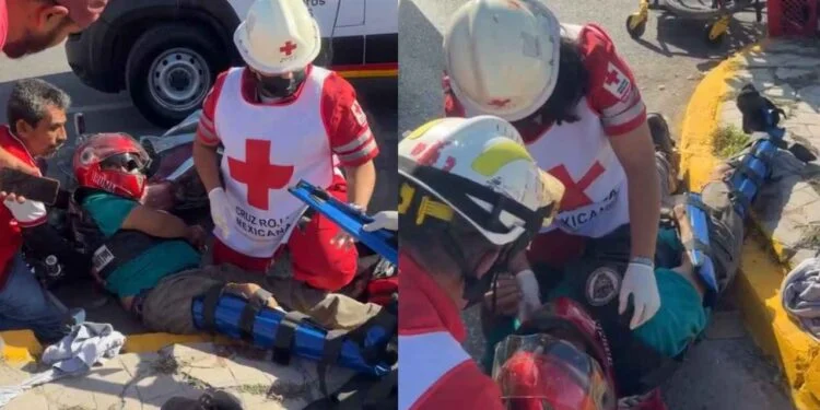 Motociclista es arrollado por camioneta que salía de estacionamiento en Matamoros, Tamaulipas