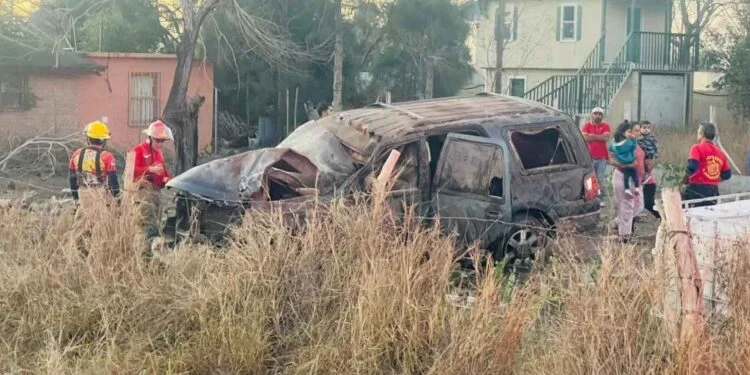 Volcadura en Sendero Nacional deja a familia lesionada en Matamoros, Tamaulipas