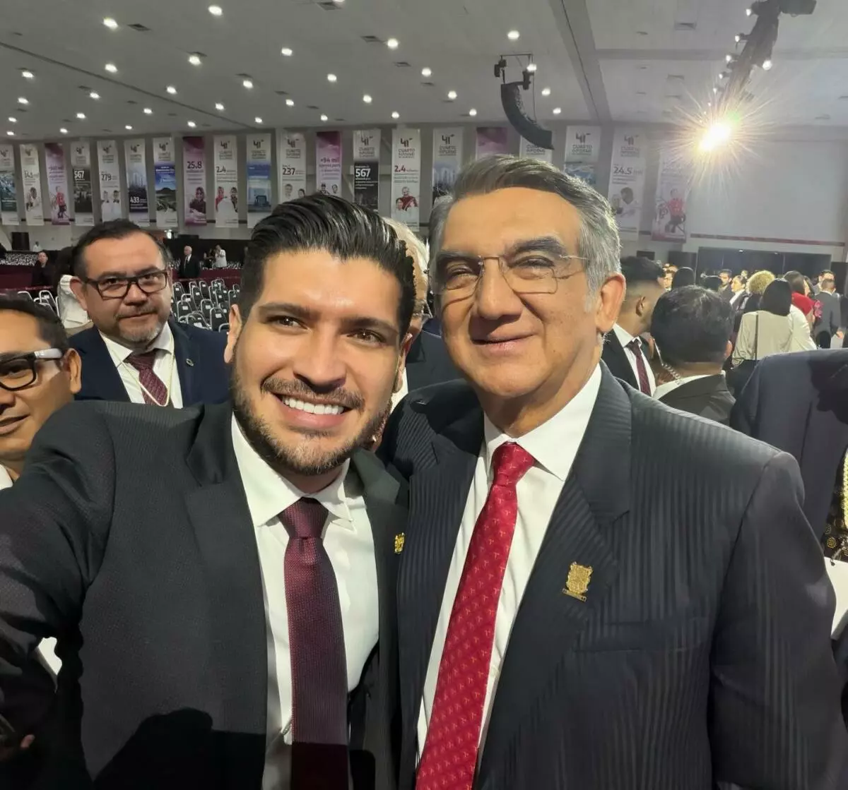 El alcalde Beto Granados asiste al Cuarto Informe de Gobierno de Américo Villarreal Anaya